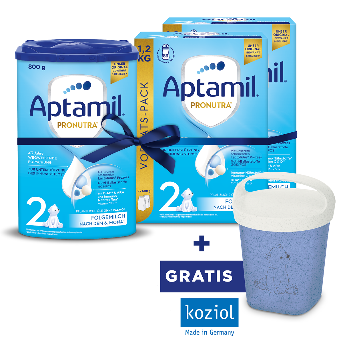 Gratis Snackpot: 1x Aptamil 2 800g + 2x 1,2 kg