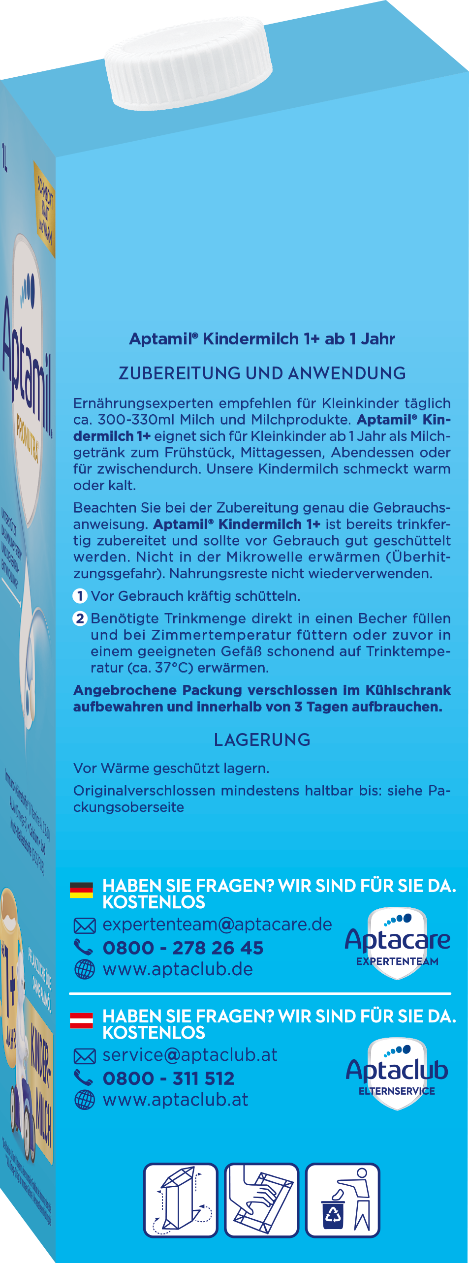 APTAMIL KINDERMILCH 1+ 1L TETRA DA