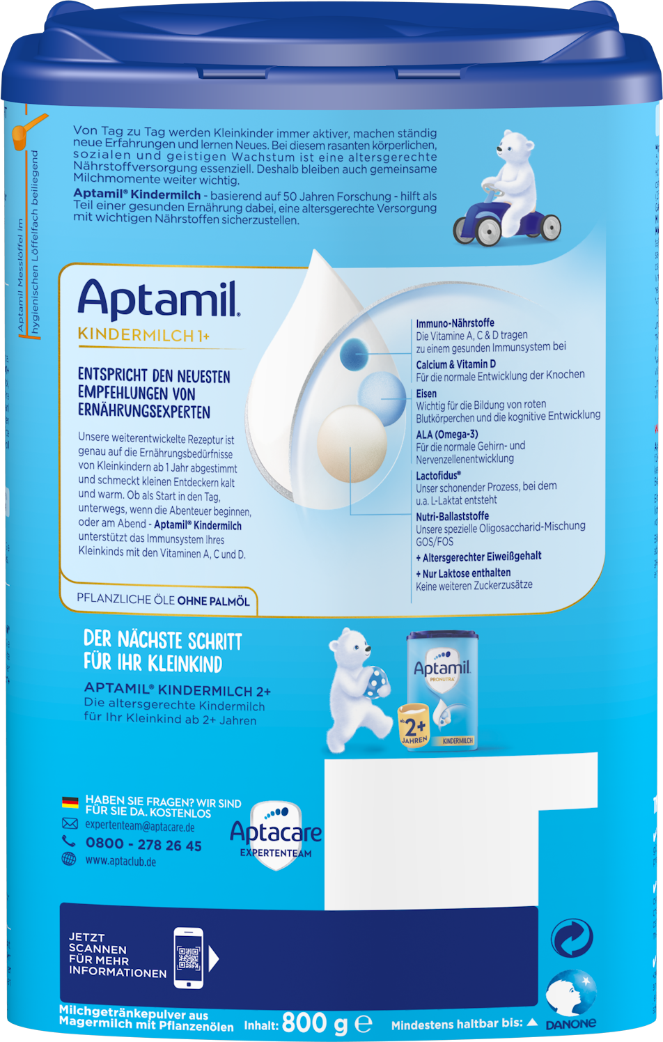 APTAMIL PRONUTRA KINDERMILCH 1+ 800g EZP D 1122