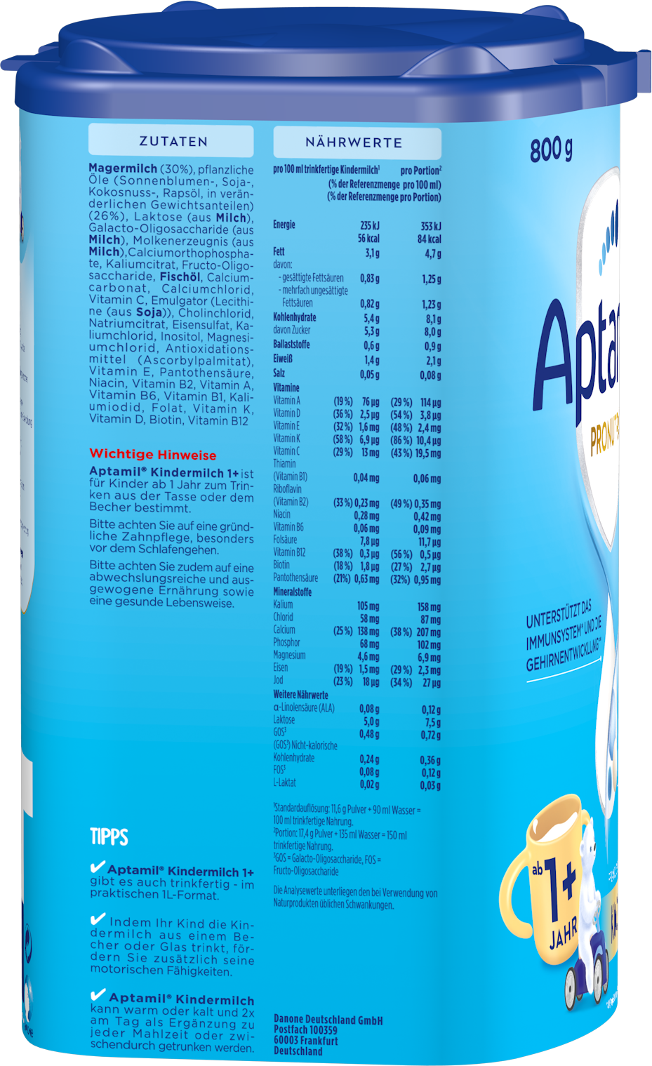 APTAMIL PRONUTRA KINDERMILCH 1+ 800g EZP D 1122