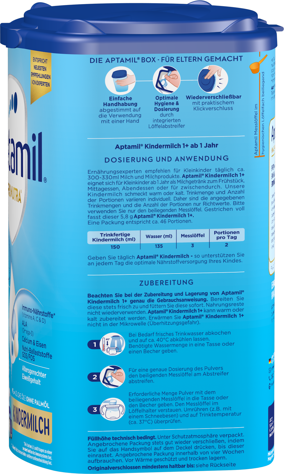 APTAMIL PRONUTRA KINDERMILCH 1+ 800g EZP D 1122