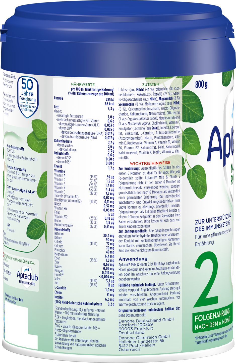 APTAMIL MILK&PLANTS 2 800g EZT DA