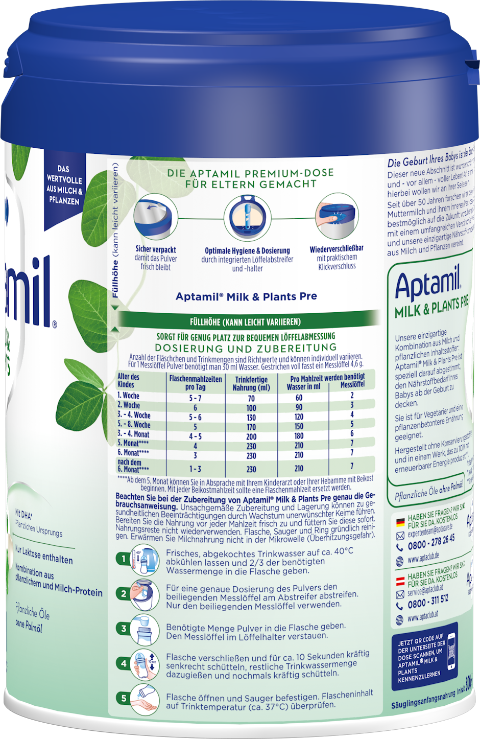 APTAMIL MILK&PLANTS PRE 800g EZT DA