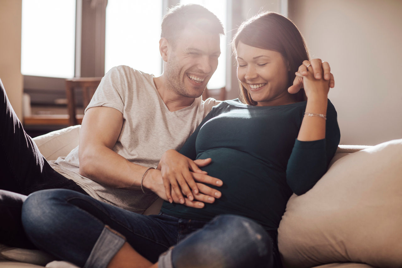 Couple sitting on couch